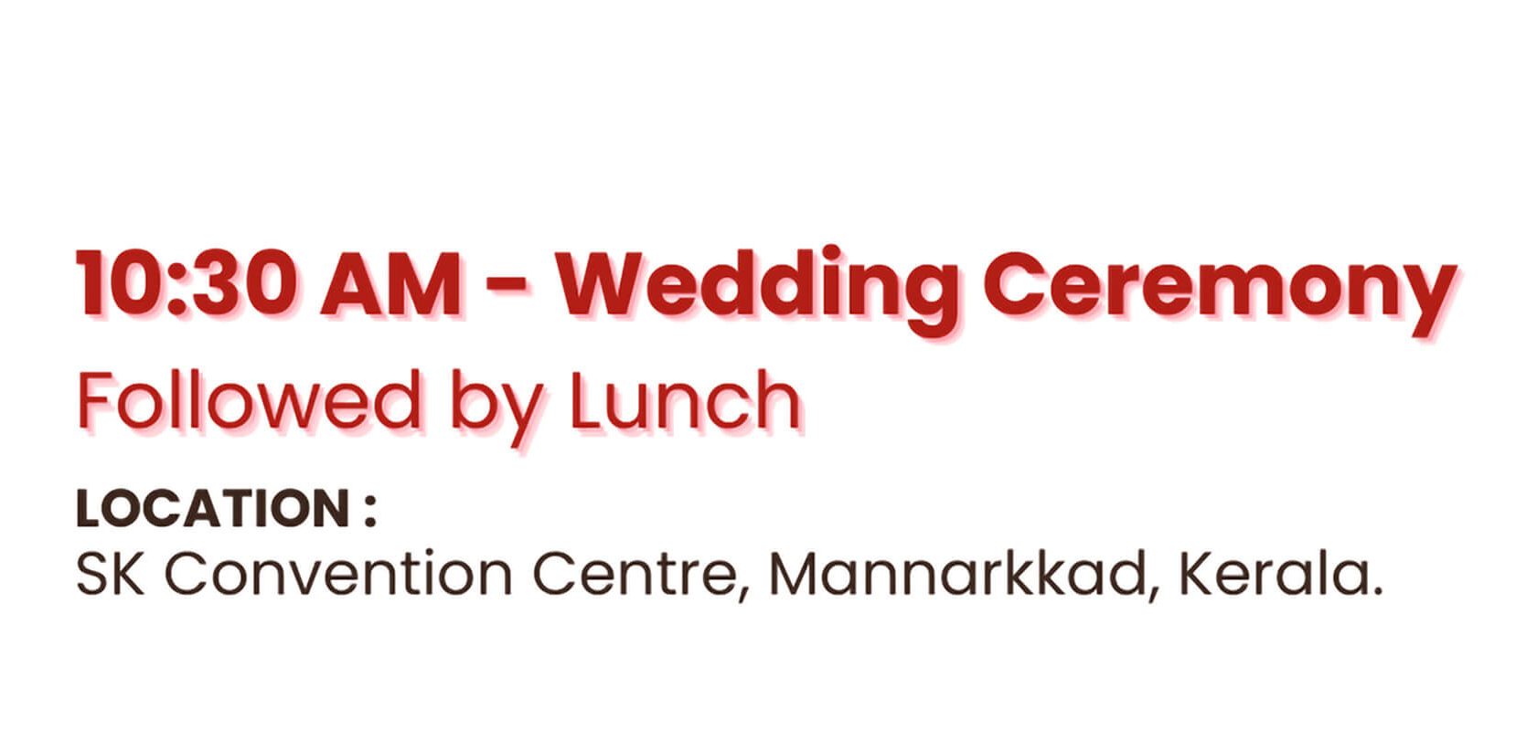 Wedding Event Details